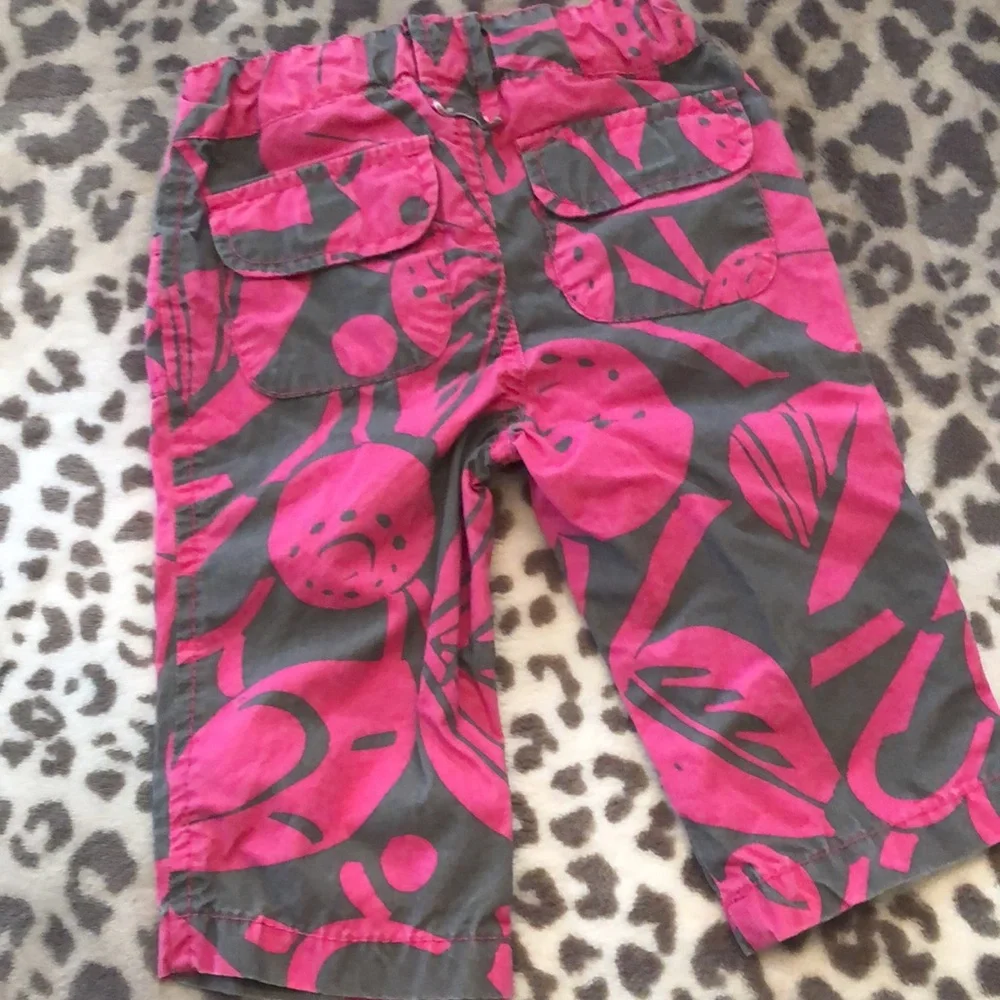 Old Navy Tropical Pants in Pink Gray Print Size 2T